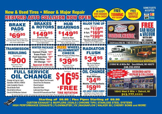 Car Maintenance Coupons Detroit MI Redford Auto Repair